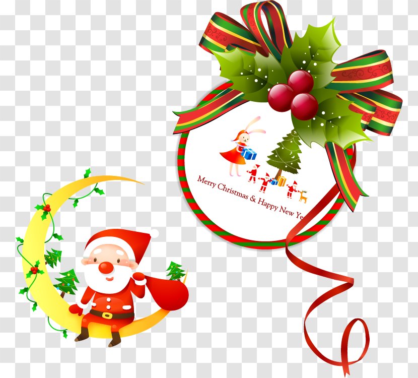 Christmas Tree Santa Claus Ornament Gift - Holiday - Vector Material Transparent PNG