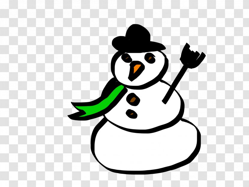 Cartoon Snowman - Snow - White Transparent PNG