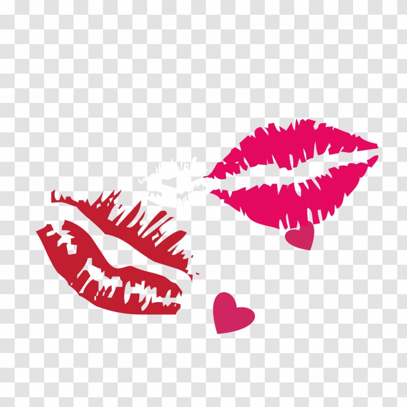 Heart Valentines Day - Silhouette - Lipstick Image Transparent PNG
