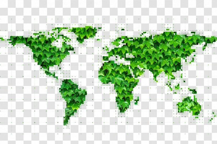World Map - Green Transparent PNG