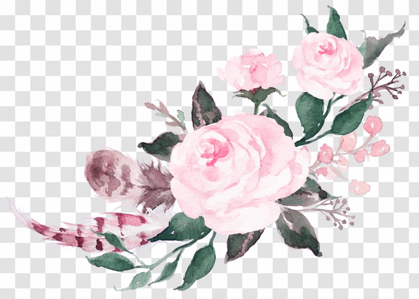 Watercolour Flowers Watercolor Painting Pink Rose - Artificial Flower Transparent PNG