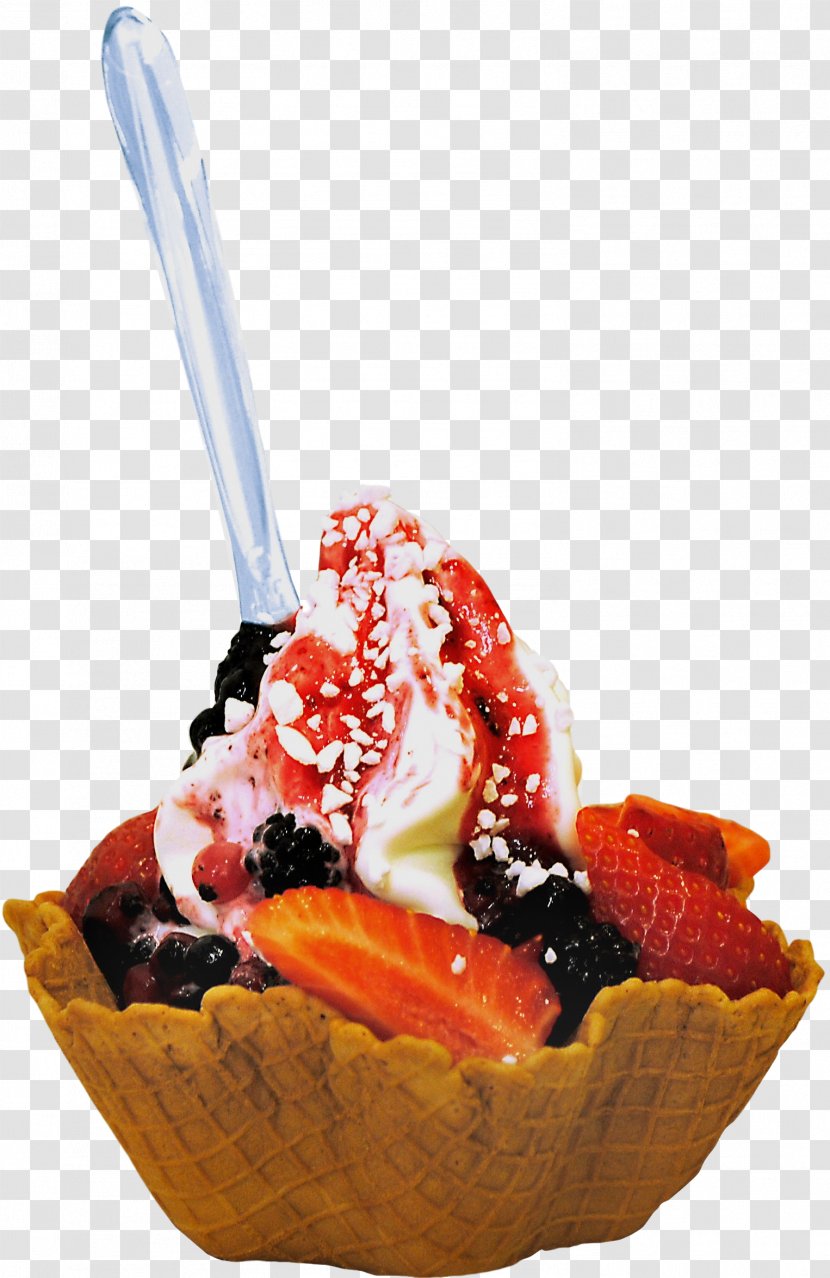 Ice Cream Frozen Yogurt Sundae Waffle Transparent PNG