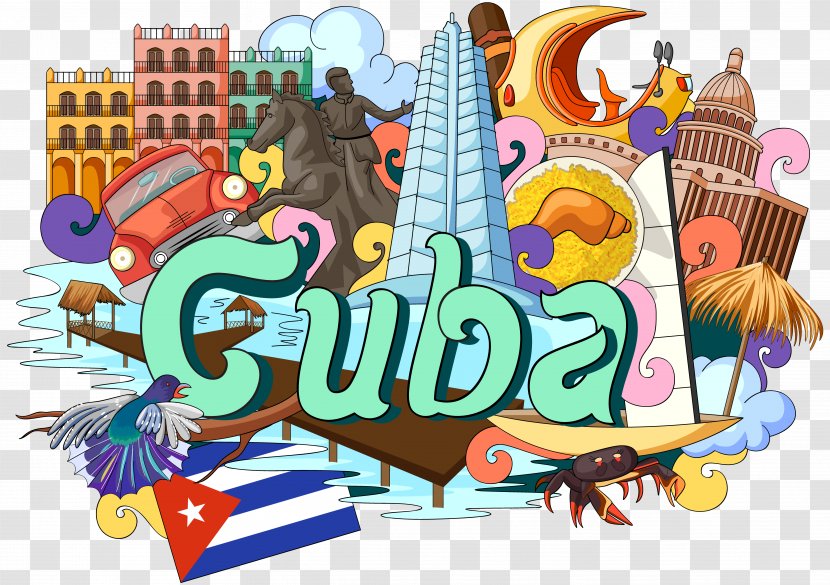 Cuban Cuisine Royalty-free Illustration - Recreation - Cuba Architecture Landmarks Painted English Transparent PNG