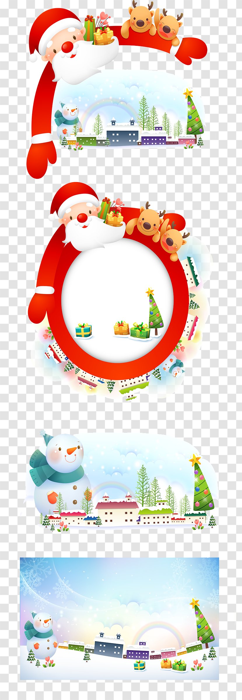 Santa Claus Christmas Euclidean Vector Illustration - Text - Decorative Borders Material Transparent PNG