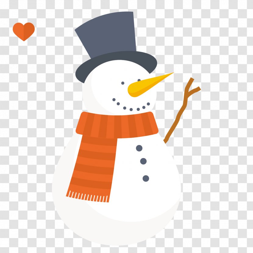 Snowman Christmas Card - Vector Transparent PNG