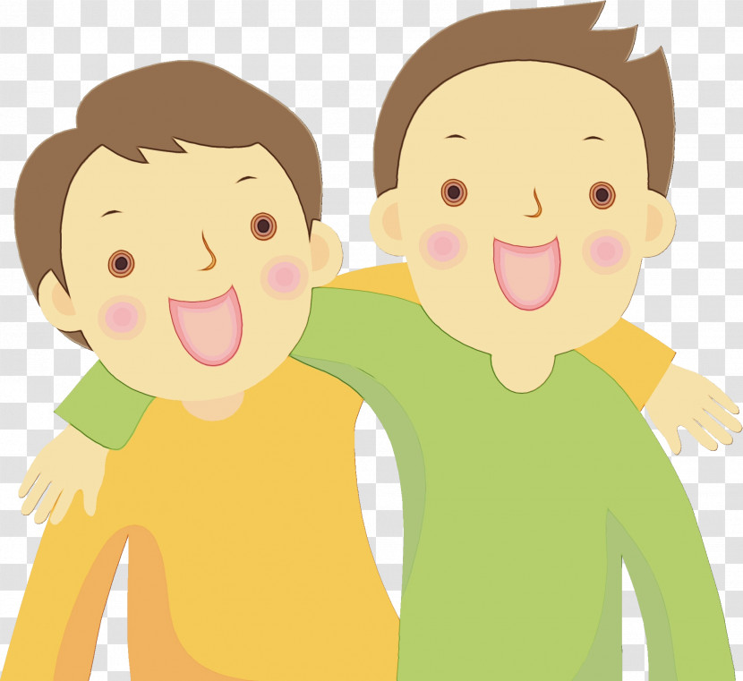 Cartoon People Facial Expression Friendship Cheek Transparent PNG