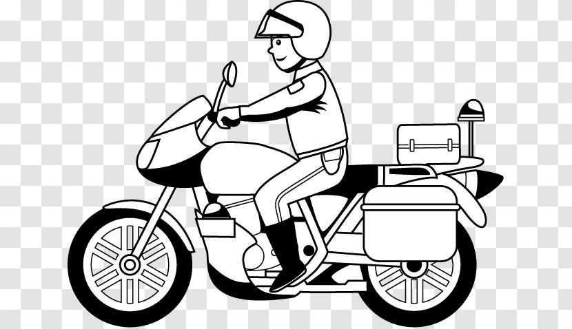 Police Motorcycle Honda Coloring Book - Drawing Transparent PNG