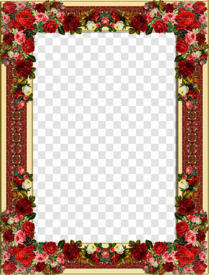 Paper Picture Frames Vintage Clothing Designer - Floristry - Red Flowers Frame Transparent PNG