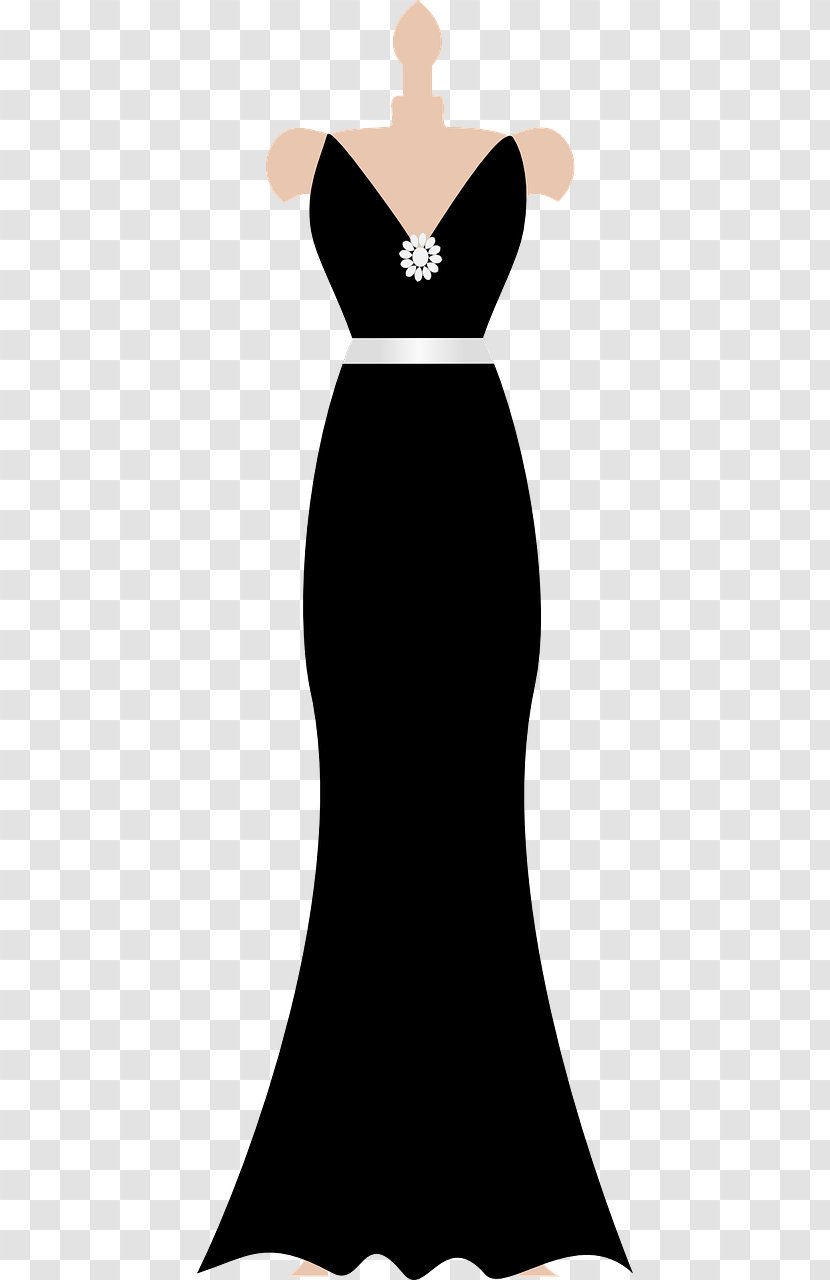 Dress Prom Formal Wear Gown Clip Art - Frame - Black Transparent PNG