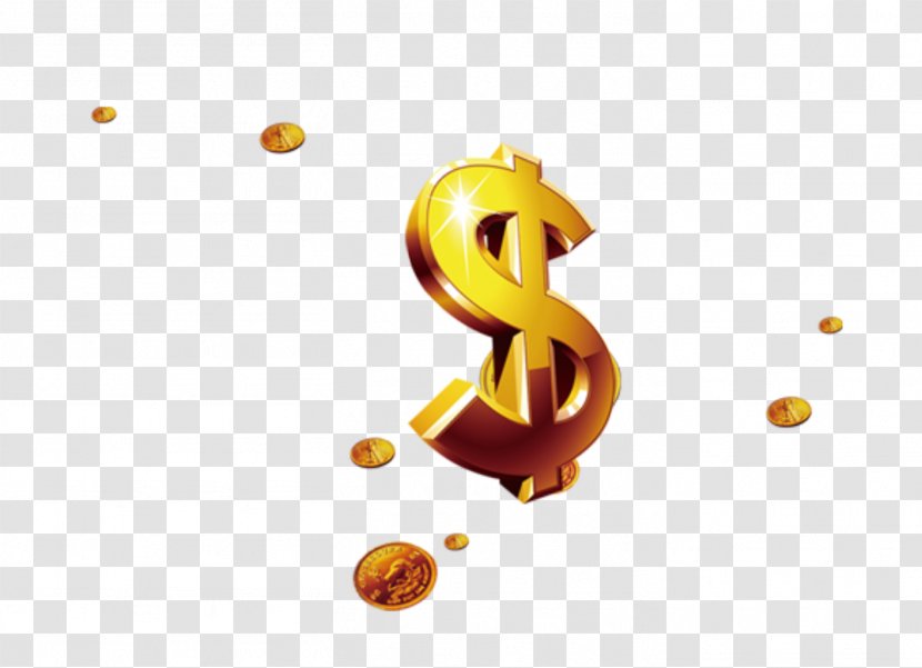 United States Dollar Coin Icon - Financial Gold Transparent PNG
