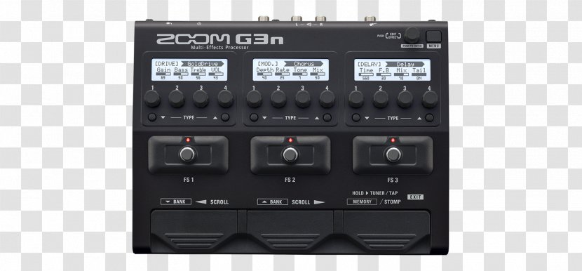 Zoom G3n Effects Processors & Pedals Guitar Amplifier G3Xn G5n - Silhouette - Electric Transparent PNG