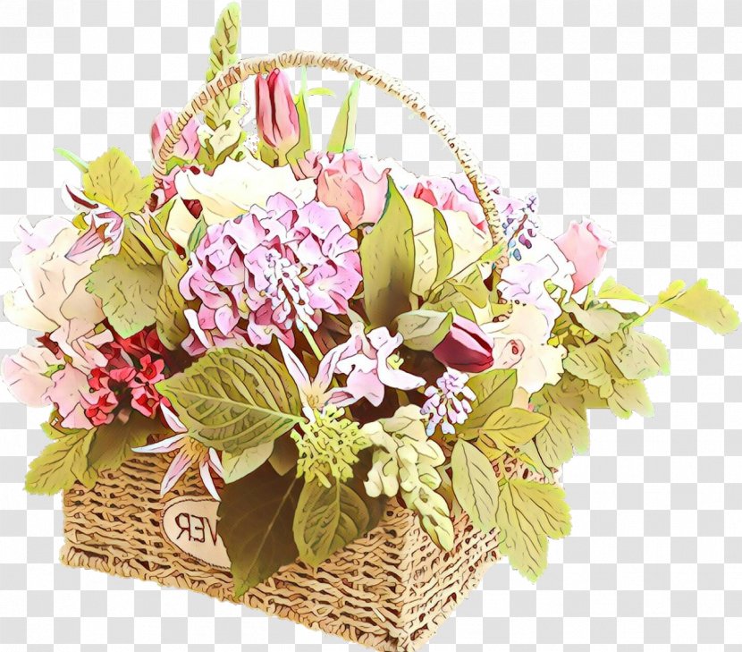 Floral Design - Pink - Hydrangea Gift Basket Transparent PNG