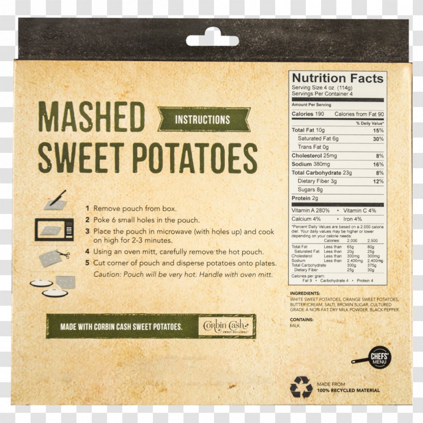 Mashed Potato Sour Cream Chef - Potatoes Transparent PNG