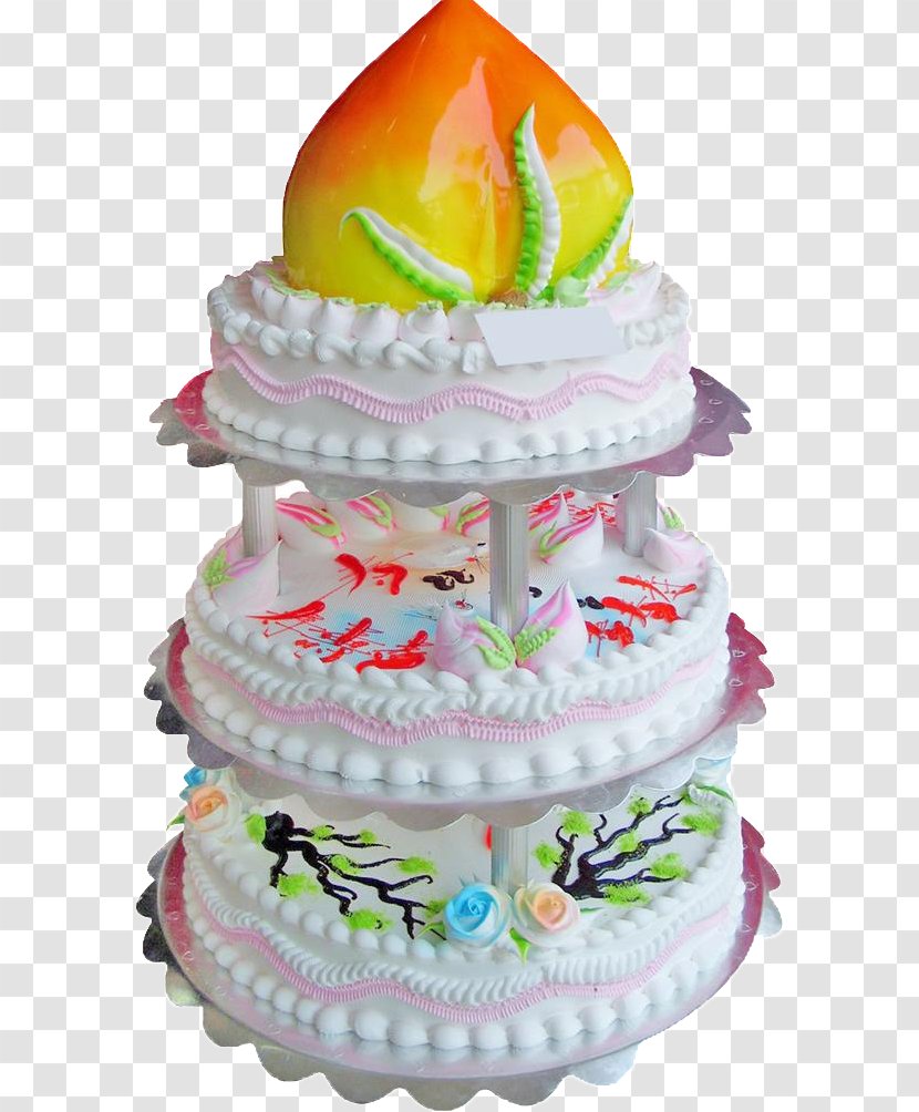 Milk Longevity Peach Birthday Cake Bakery Dobos Torte - Series Transparent PNG