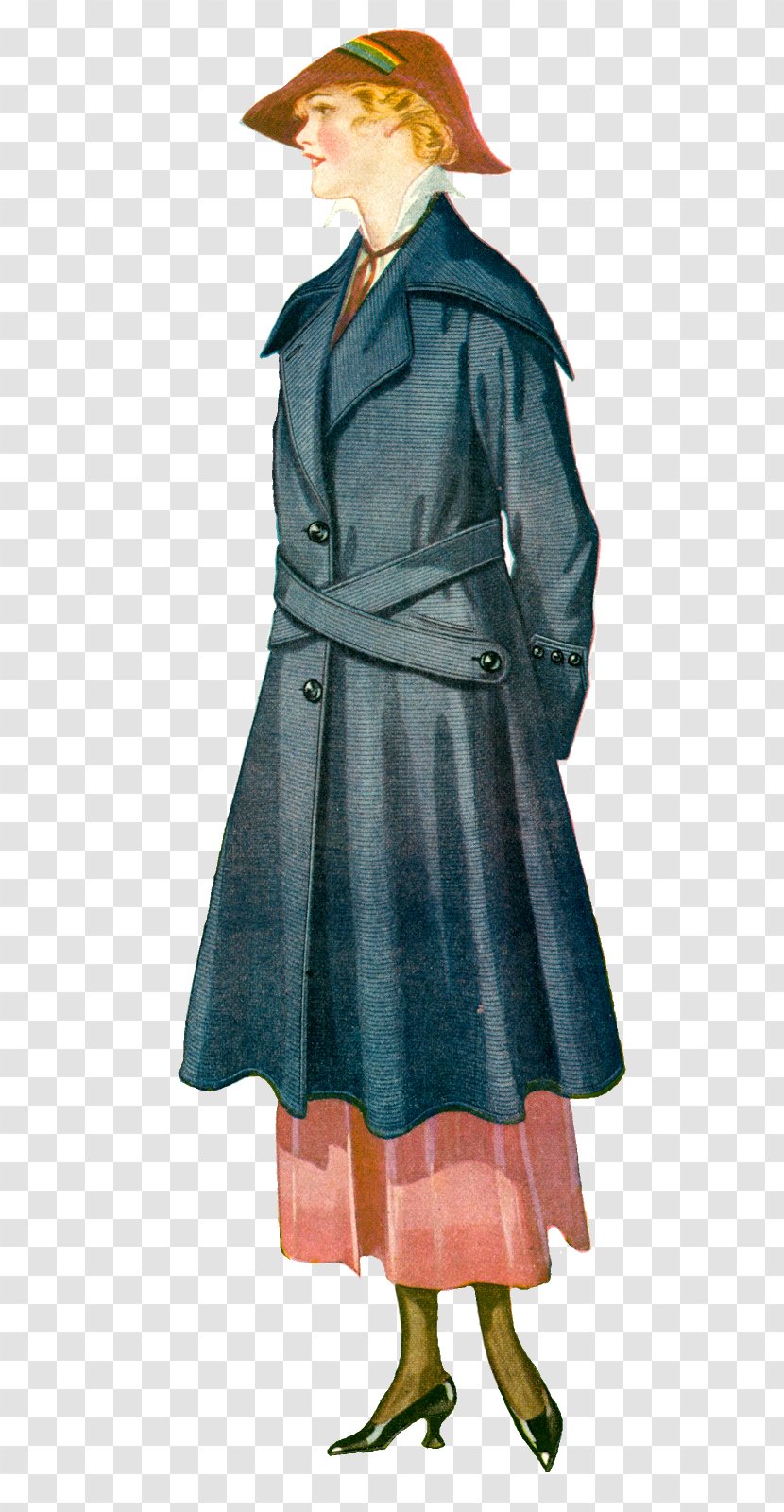 Fashion Vintage Clothing Clip Art - Day Dress - Women Coat Transparent PNG