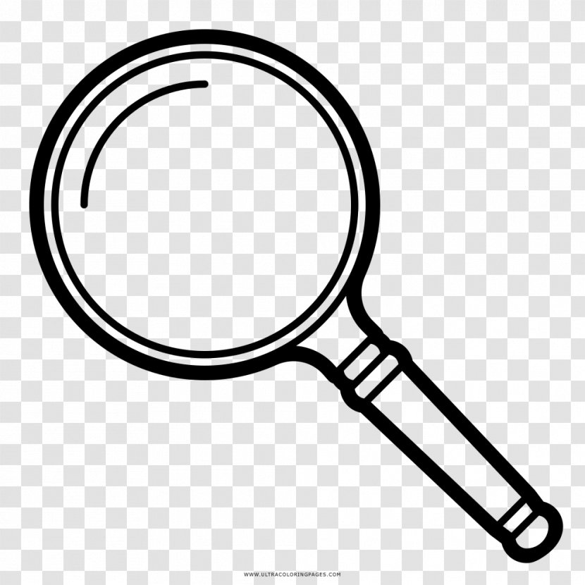 Drawing Coloring Book Magnifying Glass Black And White - Saskatoon Transparent PNG