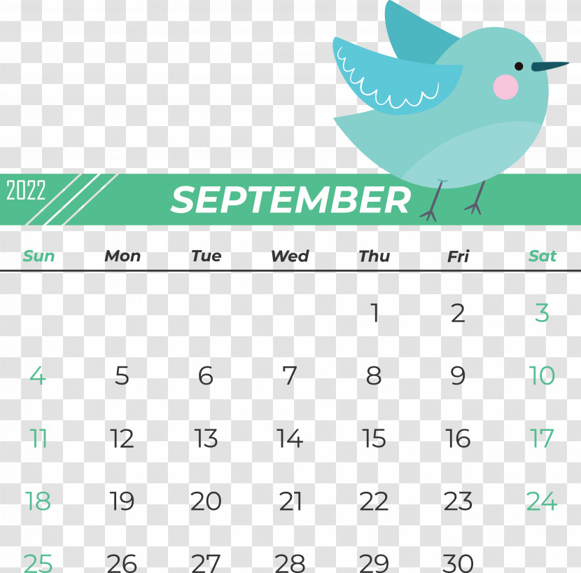 Birds Beak Calendar Font Green Transparent PNG