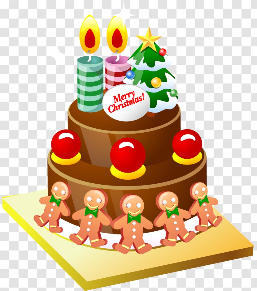 Christmas Cake Birthday Cupcake Clip Art - Pasteles - Vector Cartoon Transparent PNG