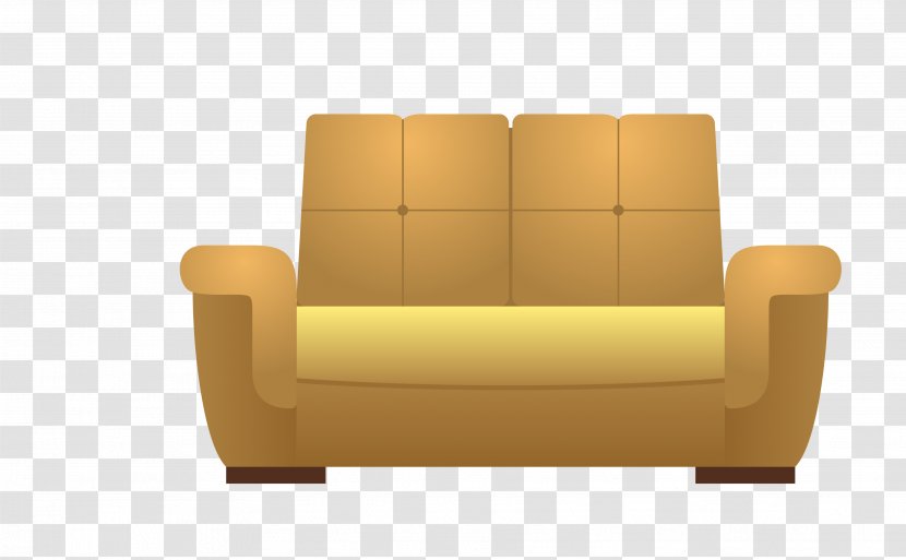 Table Sofa Bed Couch Chair - Vector Yellow Double Transparent PNG