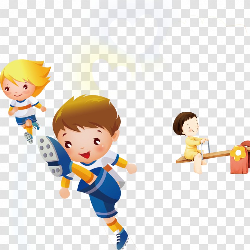 Football Player Cartoon Child - Art - Children Playing Transparent PNG