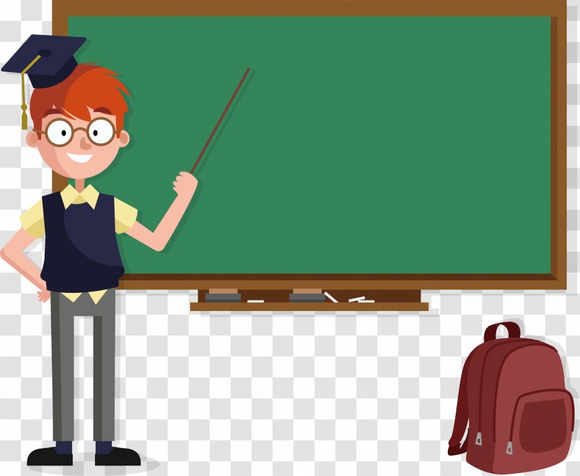 Student Teacher Blackboard School - Cartoon - The Who Pointed To Transparent PNG