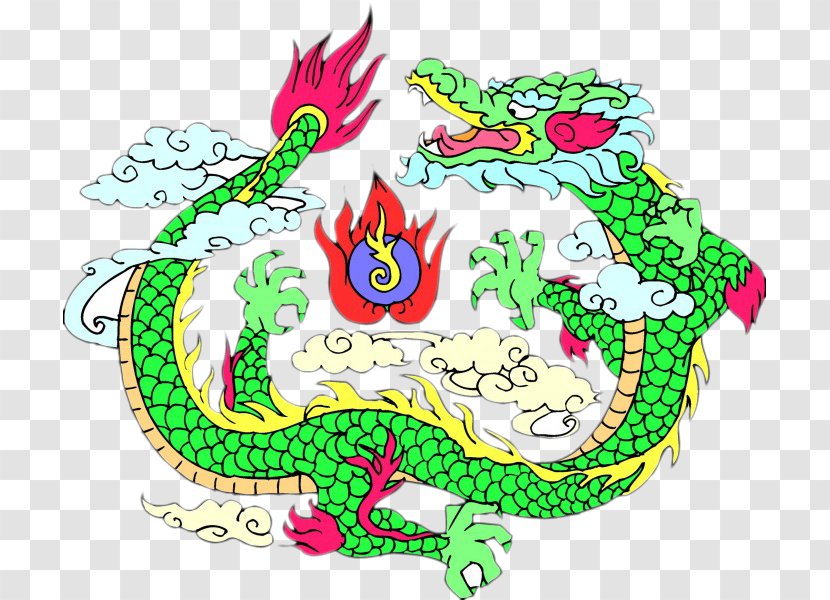 Chinese Dragon Fenghuang Azure Motif Clip Art - Organism - Green Transparent PNG