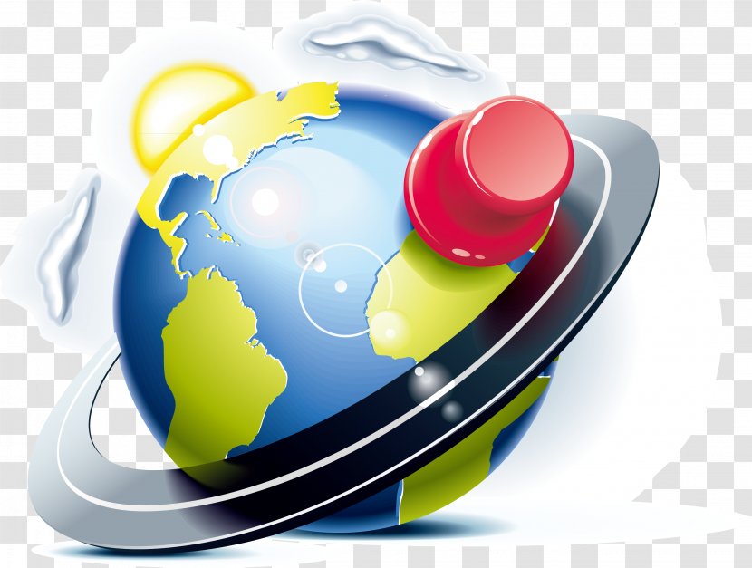 GPS Navigation Software Application Android Package Icon - Sphere - Space UFO Hand-painted Elements Transparent PNG