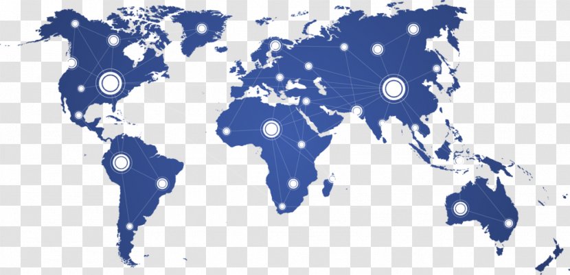 World Map Globe Vector Graphics - Blue - Marine Logistics Transparent PNG