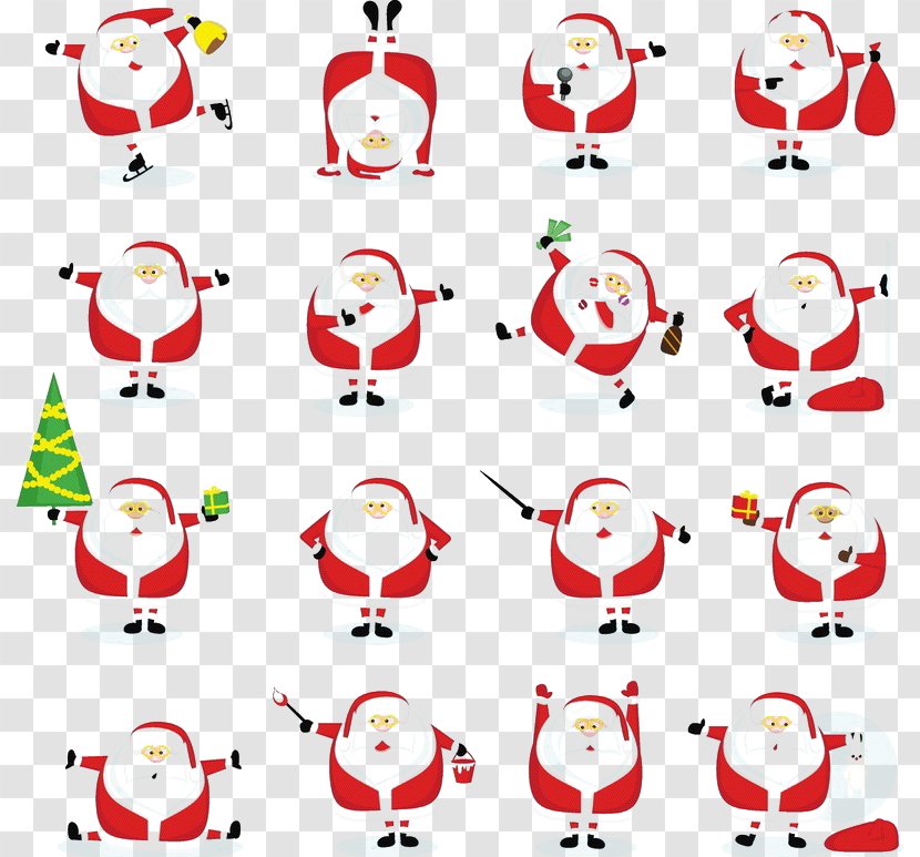 Santa Claus Christmas Cartoon Illustration - Greeting Card - Free Clip Buckle Transparent PNG