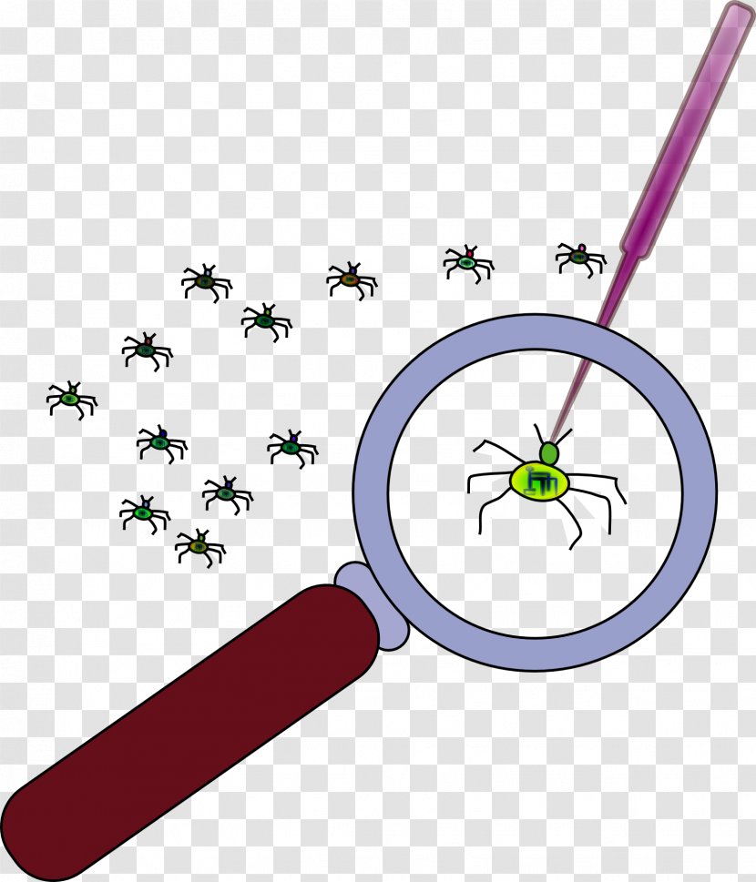 Debugging Programmer Clip Art - Debugger - Spider Under A Magnifying Glass Transparent PNG