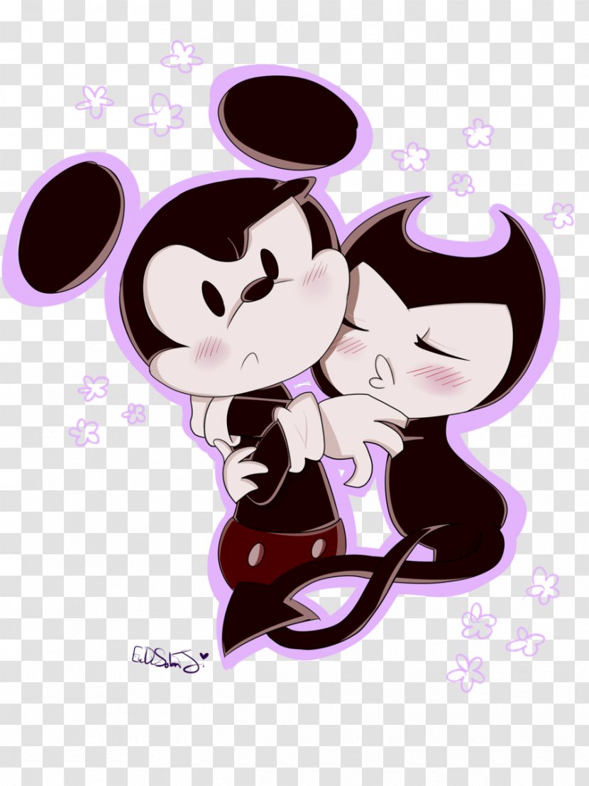 Mickey Mouse Bendy And The Ink Machine Minnie Felix Cat Oswald Lucky Rabbit - Watercolor Transparent PNG