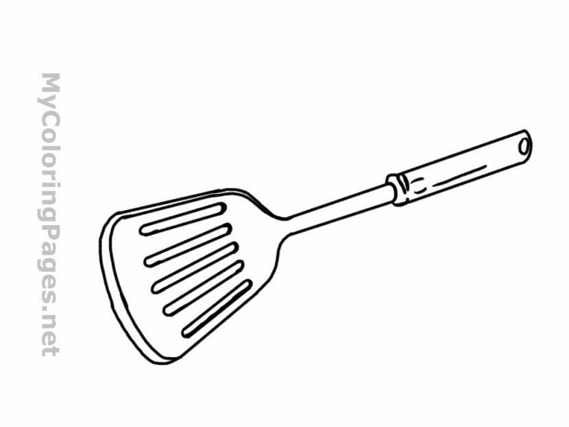 Barbecue Grill Spatula Kitchen Utensil Coloring Book - Cliparts Sketch Transparent PNG