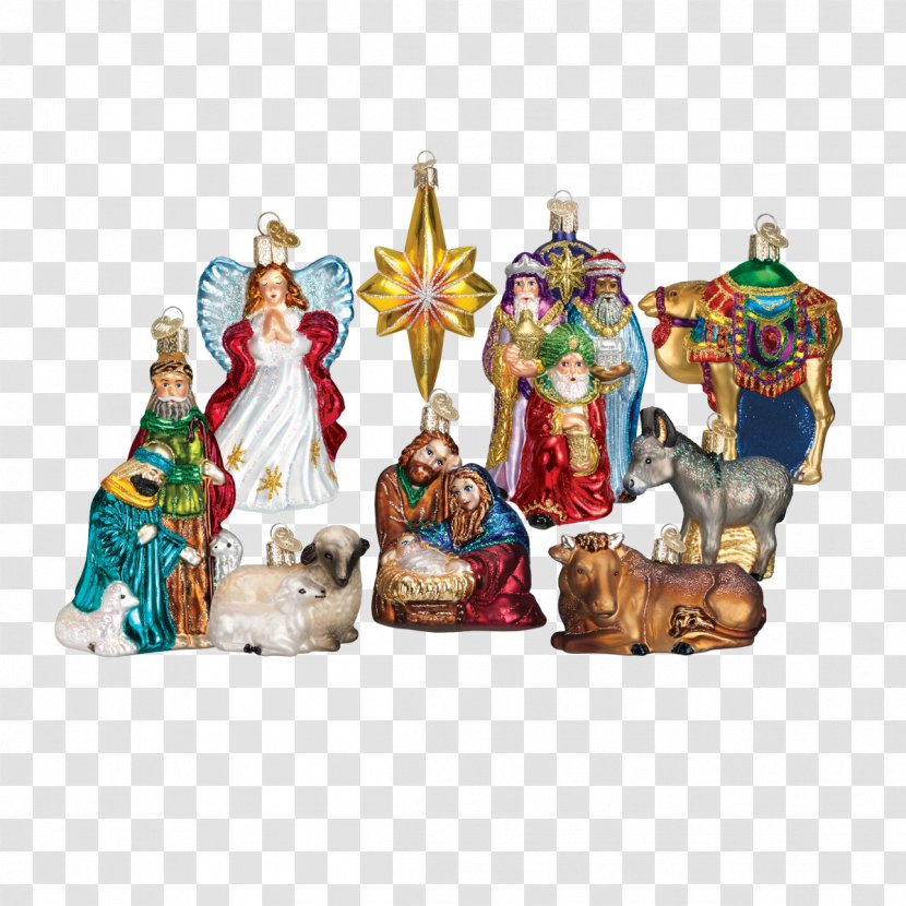 Christmas Ornament Glass Nativity Scene Of Jesus - Statue Transparent PNG