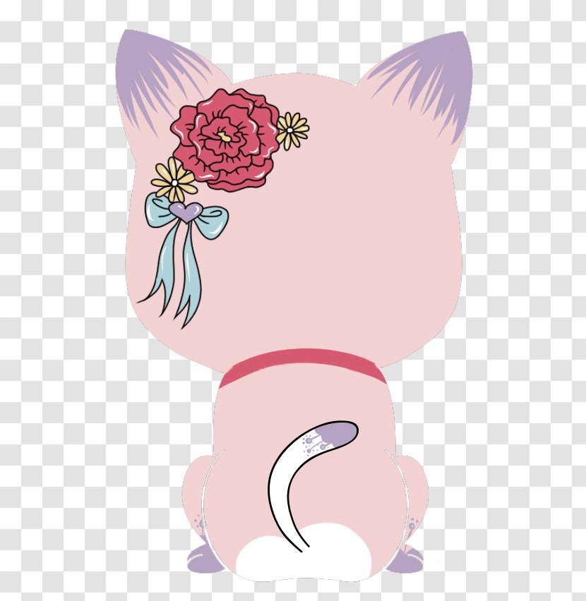 Cat Kitten Clip Art - Flower - Cartoon Back Transparent PNG