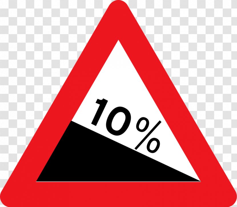 Traffic Sign Warning Grade - Symbol - Road Signs In Denmark Transparent PNG
