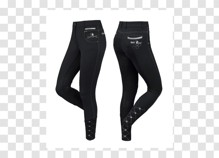 Jodhpurs Leggings Equestrian Black Breeches - White - FairPlay Transparent PNG