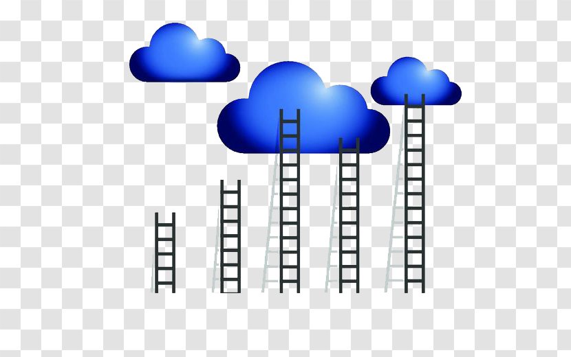 Ladder Stairs Illustration - Blue - A To The Clouds Transparent PNG