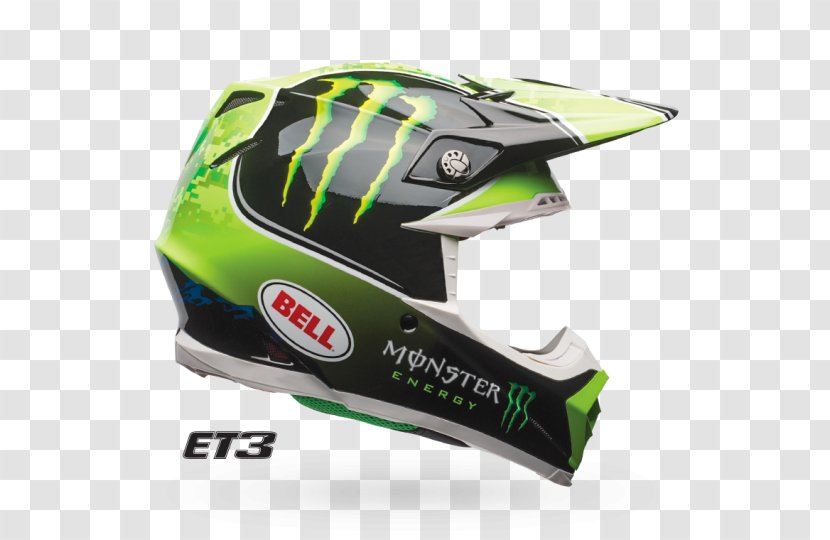 Motorcycle Helmets Monster Energy Motocross Bell Sports - Bicycles Equipment And Supplies - Dirt Track Racing Transparent PNG