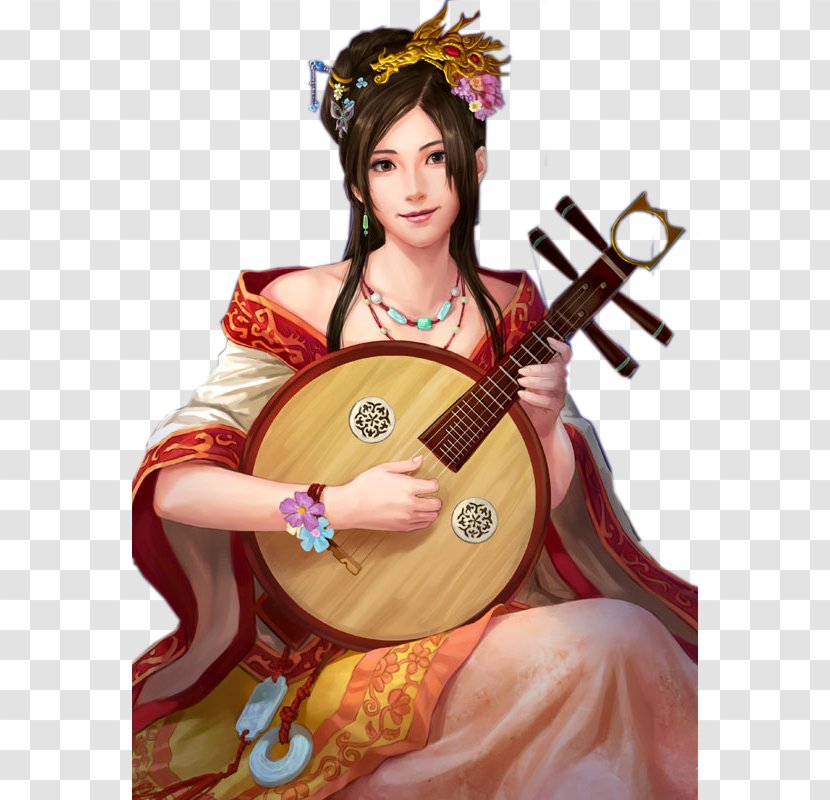 Da Qiao Dynasty Warriors 9 7 8 4 - Romance Of The Three Kingdoms - String Instrument Transparent PNG