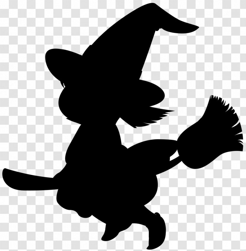 Witchcraft Silhouette Child Clip Art - Black Transparent PNG