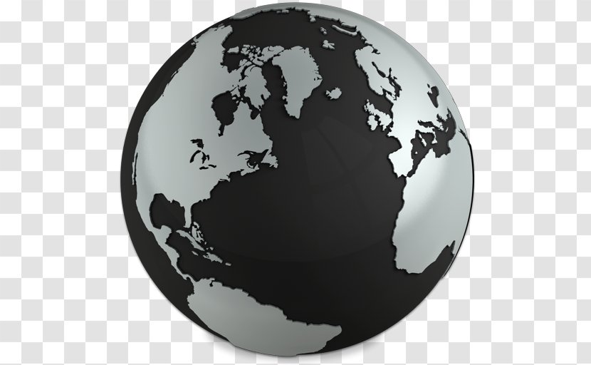 World Map Globe - Black And White - .ico Transparent PNG