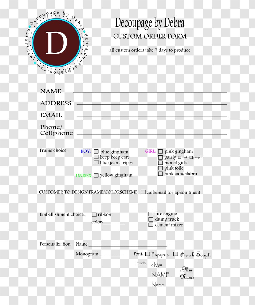 Web Page Brand Line - Media - Order FOrm Transparent PNG