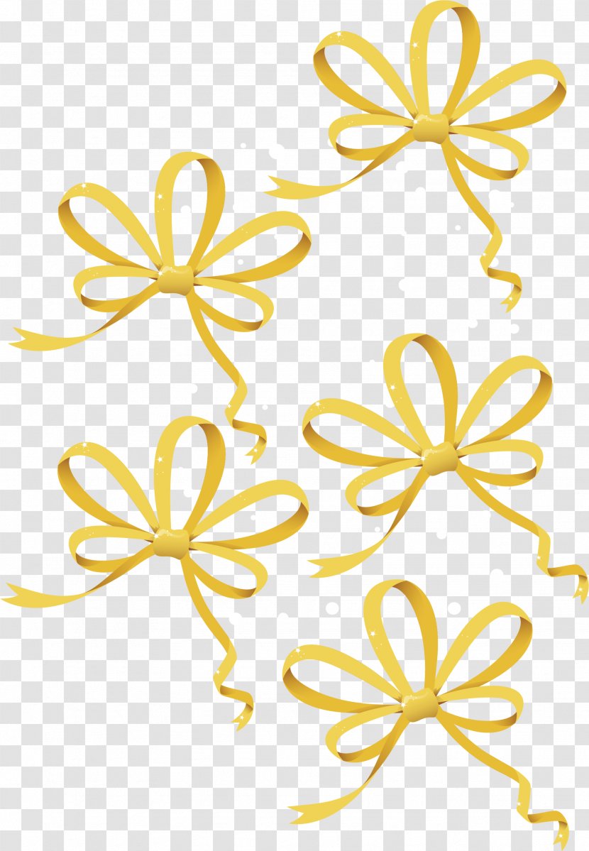 Golden Flower Ribbon - Petal Transparent PNG