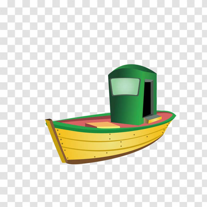 Yellow Boat - Dinghy - Cartoon Transparent PNG