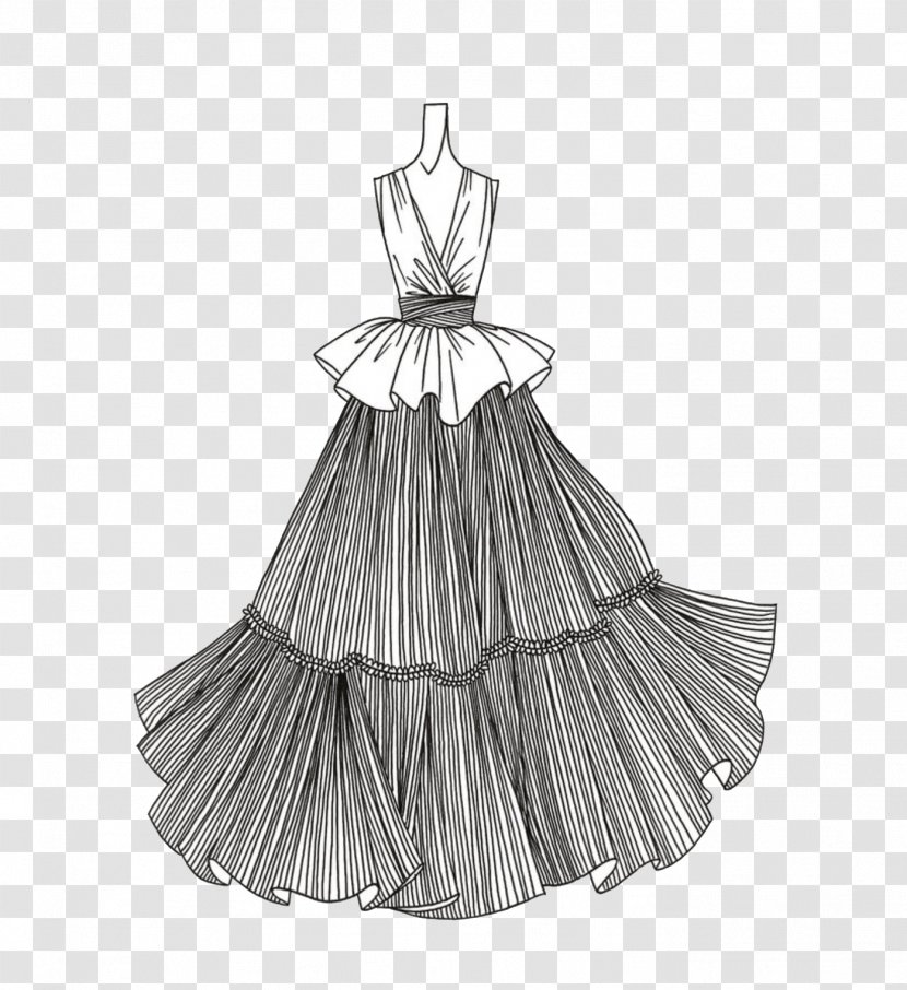 Brouillon Skirt Drawing Dress - Art - Hand-painted Dresses Transparent PNG
