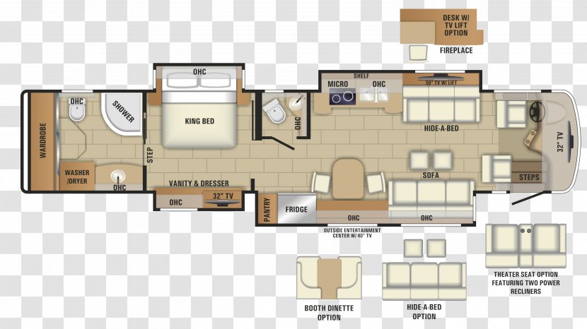 Floor Plan Campervans Vehicle House - Bus Transparent PNG