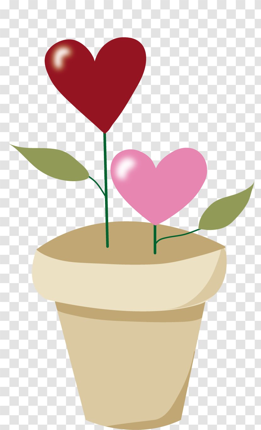 Flowerpot Petal Heart Clip Art - Valentines Day Party Transparent PNG