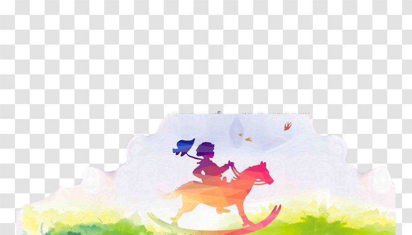 Horse Cartoon Illustration - Pink - Running Transparent PNG