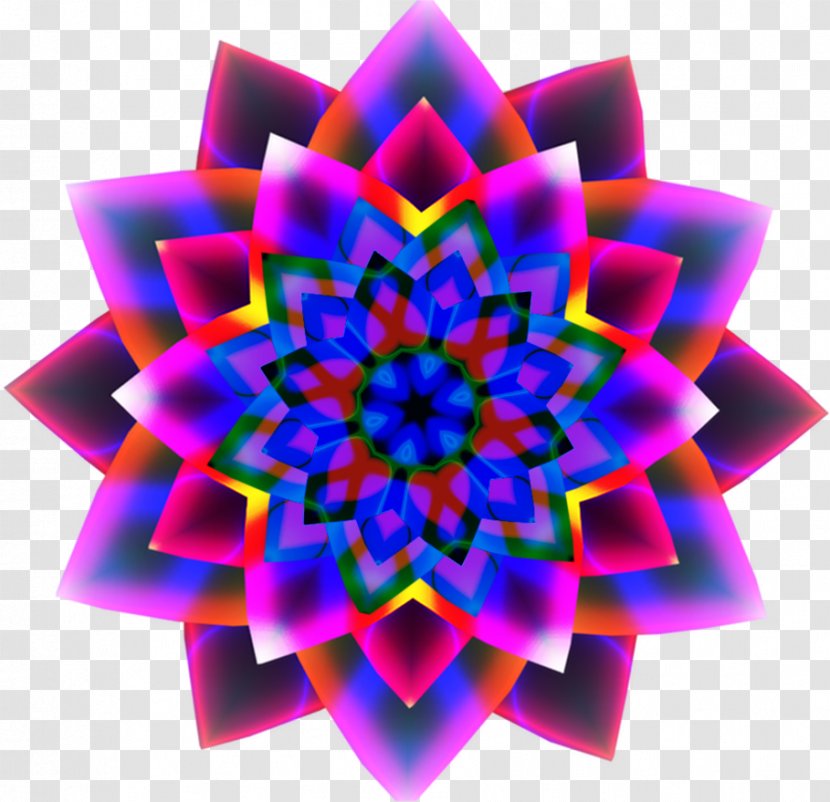 Petal Fractal Symmetry Digital Art - Purple - Flower Transparent PNG