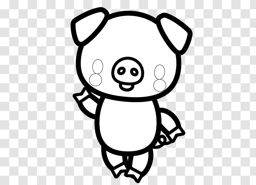 Domestic Pig Chicken Nikuman Monochrome Painting Transparent PNG